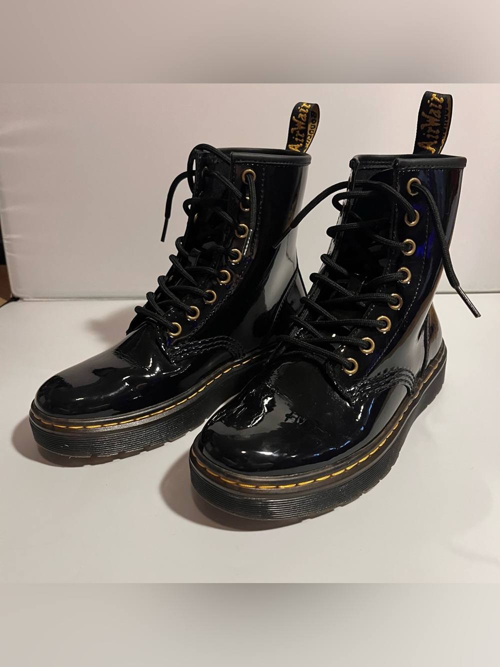 Dr Marten Zavala Boots Combat Lace Up Black Size 6 Womens - Picture 2 of 7